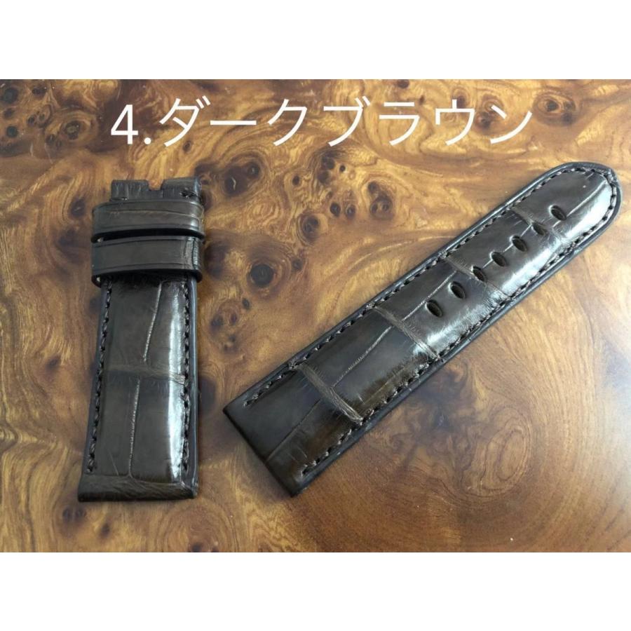 CousuMain 24mm-22mm 両面(クロコダイル）アリゲーター 尾錠用 Ｄ