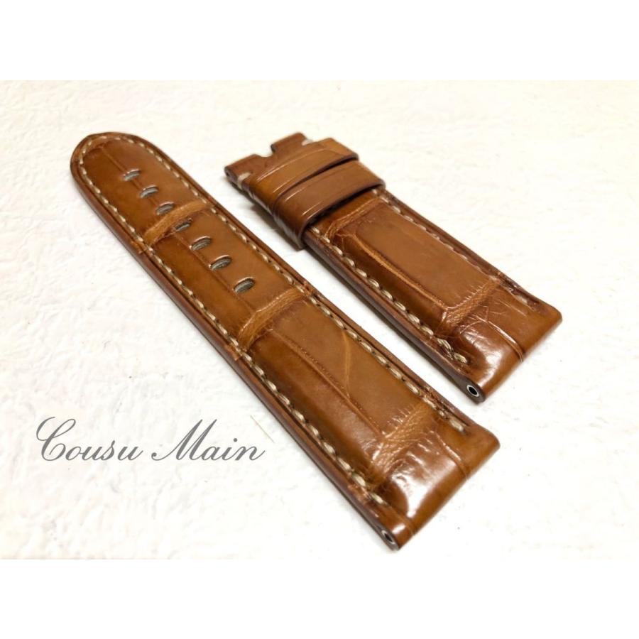 さらに値下げ Cousumain 24mm 22mm クロコダイル クロコベルト 両面 尾錠用 手縫い クロコ時計ベルト Panerai パネライ ４４ｍｍケース 向 R356 早割クーポン Istx Edu Ec