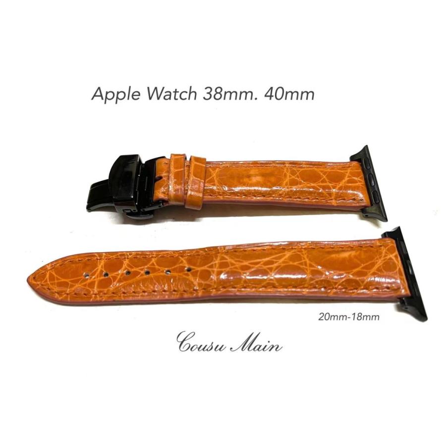アップルウォッチ バンド　ベルト　apple watch series9,8,7,6,SE,5,4,3,2,1 38mm40mm41mm クロコダイル　アダプター 18mmＤバックル 取付工具セット　S222