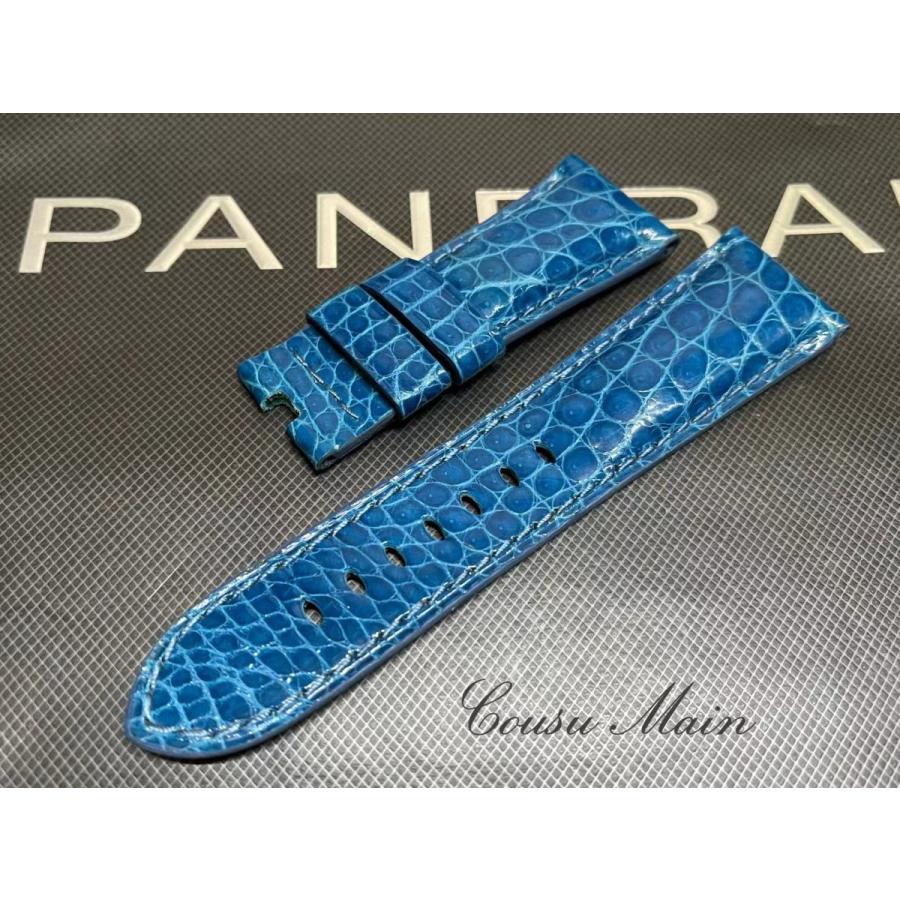 136.PANERAI 用 クロコダイル×ラバー24mm-22mm