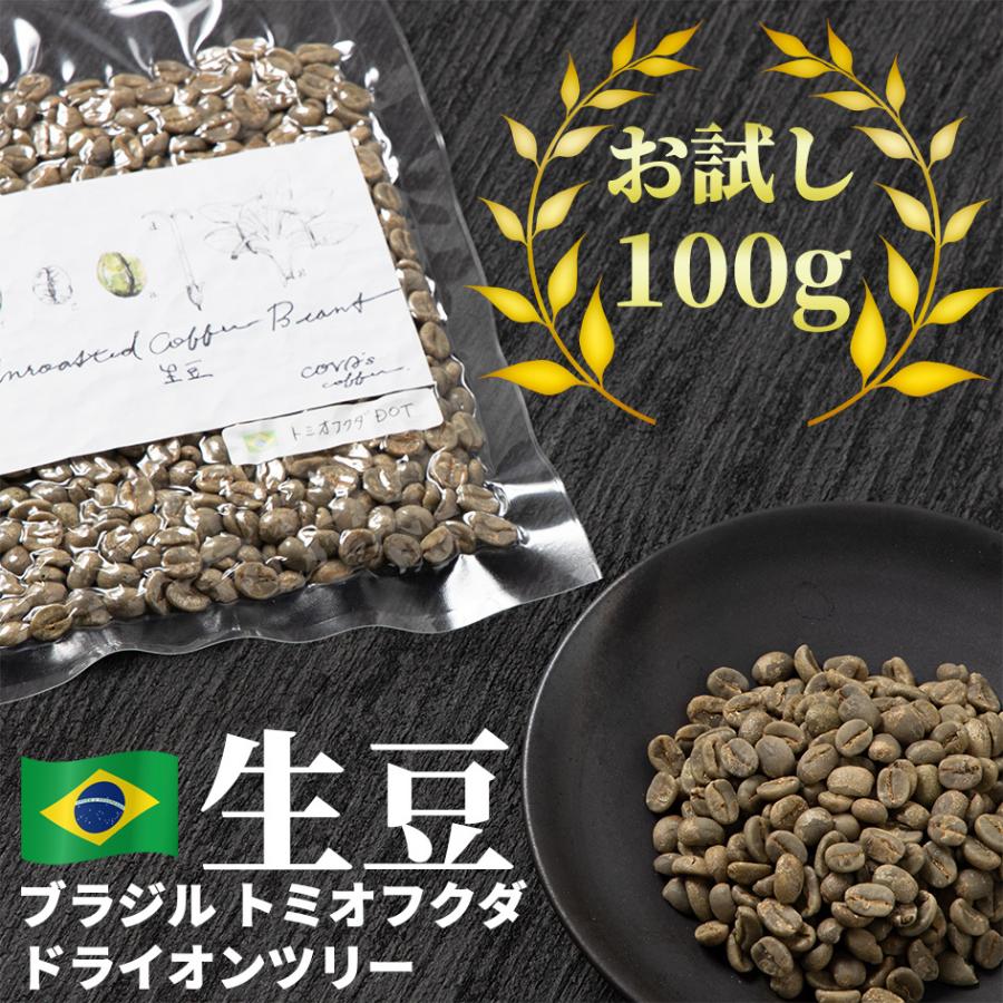 コーヒー お試し 生豆 100g ブラジル トミオフクダ ドライオンツリー