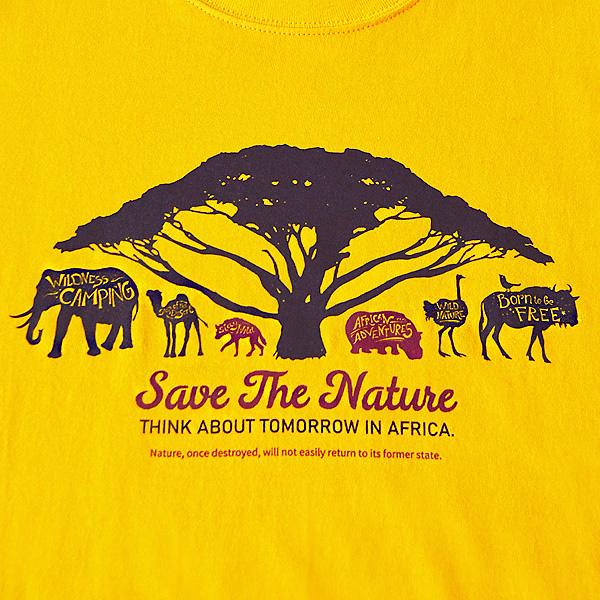 COVAS GRAPHIC Tシャツ アフリカンアニマル ゴールド イエロー 301333-52 ユニセックス 半袖 プリントTシャツ 自然 動物｜covas｜04