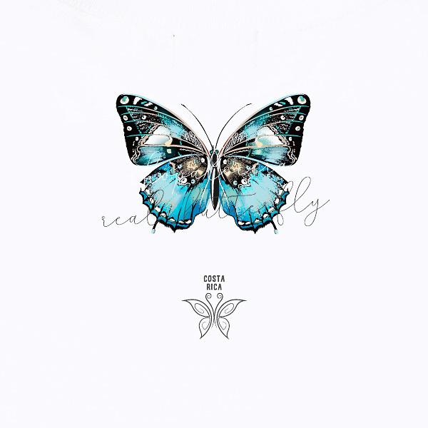 Needles 蝶グラフィック Tシャツ XS ホワイト COVAS GRAPHIC Tシャツ 青蝶 ホワイト 白 303113-10 ユニセックス 半袖