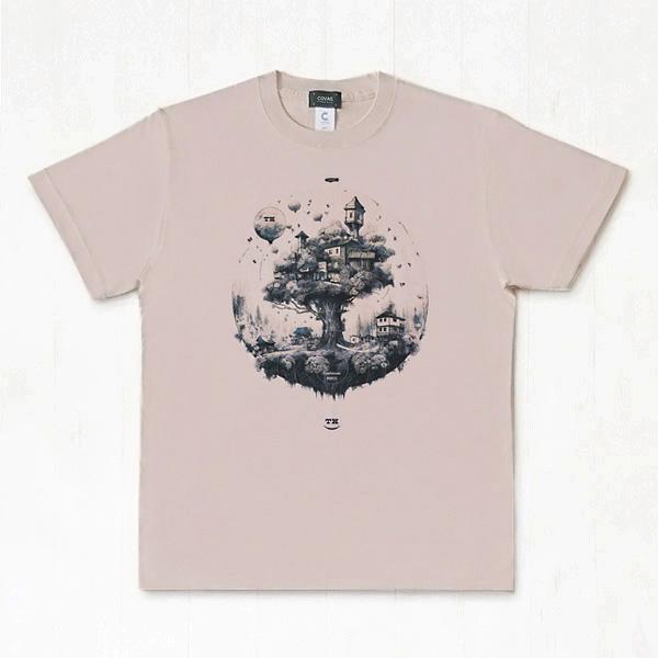 【NEW】ユニセックス Tシャツ　"ツリーハウス"　スモーキーピンク　349409-63　半袖 プリント COVAS GRAPHIC｜covas｜02