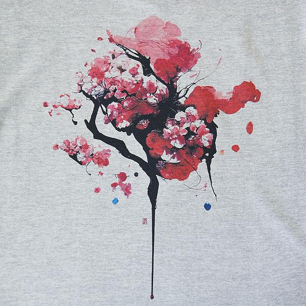 【NEW】ユニセックス Tシャツ　"酔桜"　杢グレー　349440-14　半袖 プリント COVAS GRAPHIC｜covas｜05