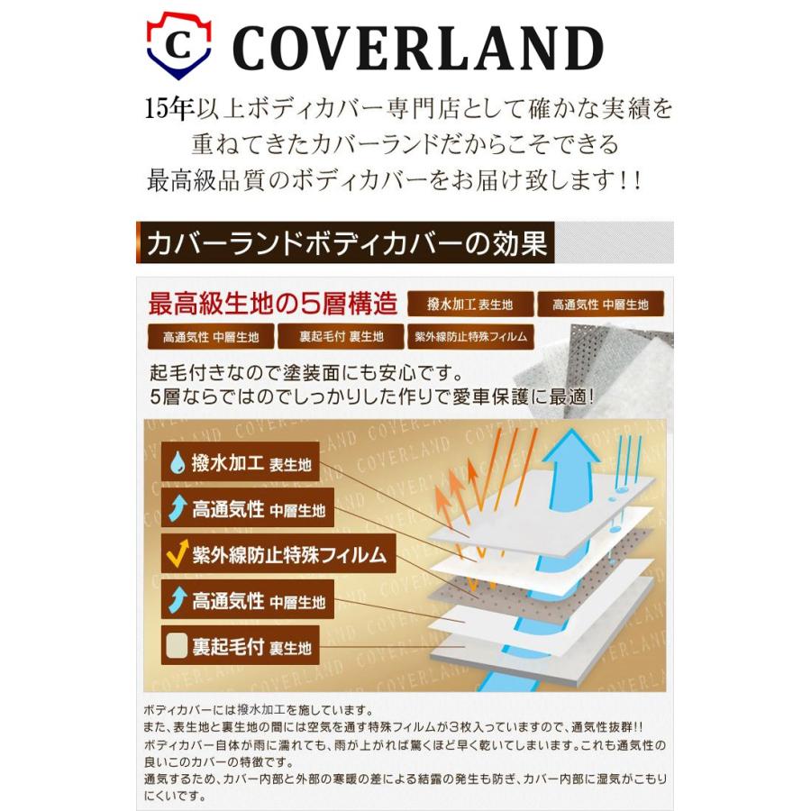 ホンダ アコードセダン (2008年12月〜2020年1月) 対応用 ボディカバー 5層＆裏起毛 車カバー 送料無料 COVERITE/カバーライト/カバーランド｜coverland｜05