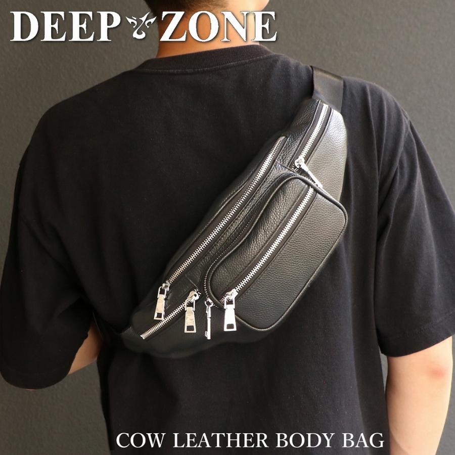 Deep Zone ボディバッグ 本革 牛革 本革 牛革 ボディバッグ メンズ レザー カウレザー 軽い 肩掛け