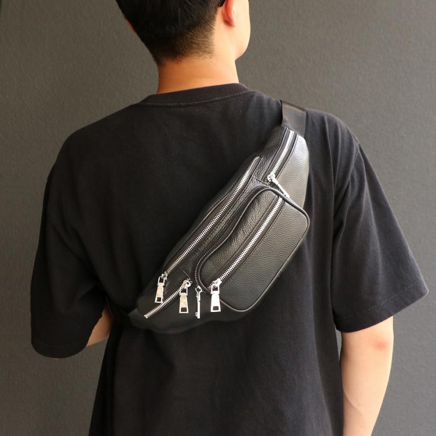 DEEP ZONE 本革 牛革 ボディバッグ メンズ レザー バック 斜め掛け