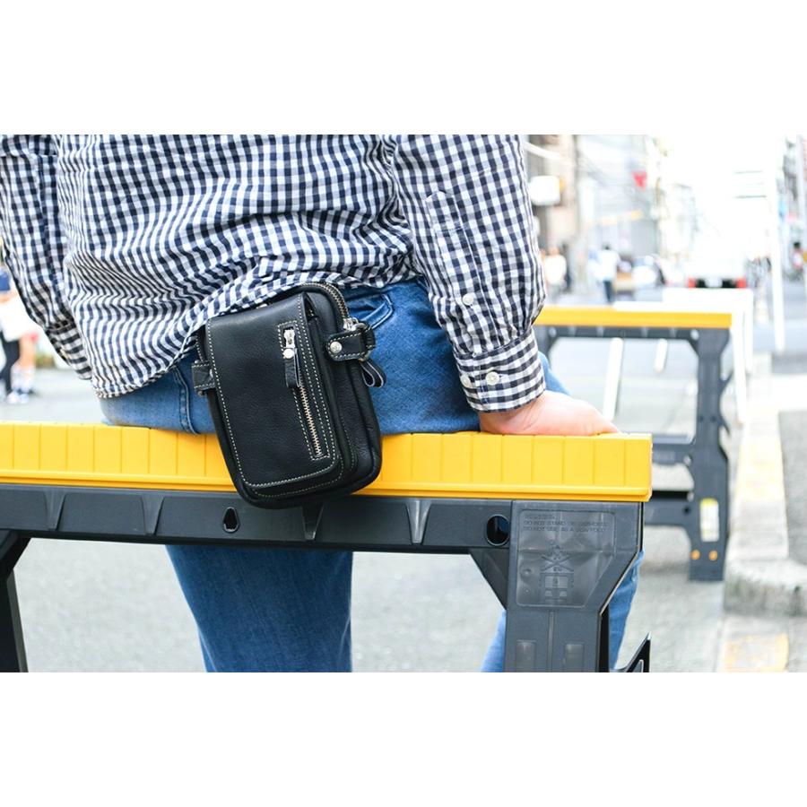 ヒップバッグ ウエストバッグ シザーバッグ ベルトポーチ レザー Deep