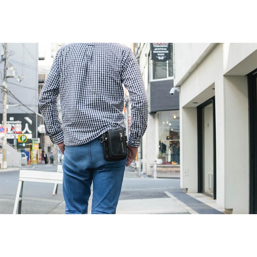 ヒップバッグ ウエストバッグ シザーバッグ ベルトポーチ レザー Deep