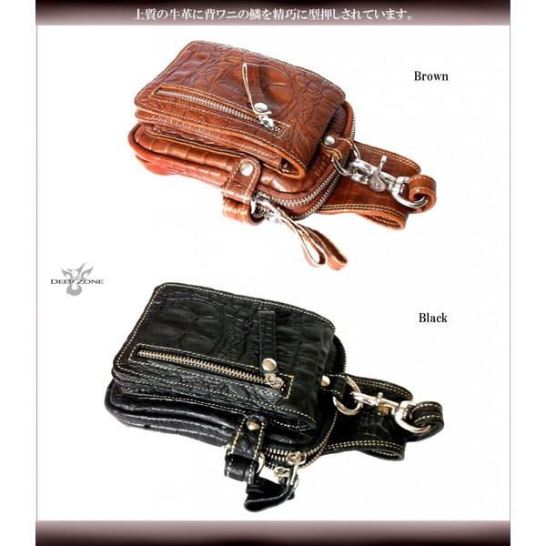 ヒップバッグ メンズ 本革 ベルトポーチ ワニ型押し プレゼント ギフト