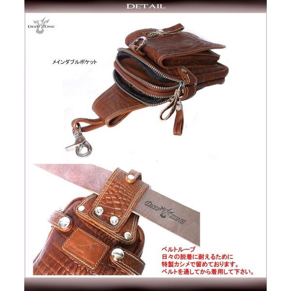 ヒップバッグ メンズ 本革 ベルトポーチ ワニ型押し プレゼント ギフト