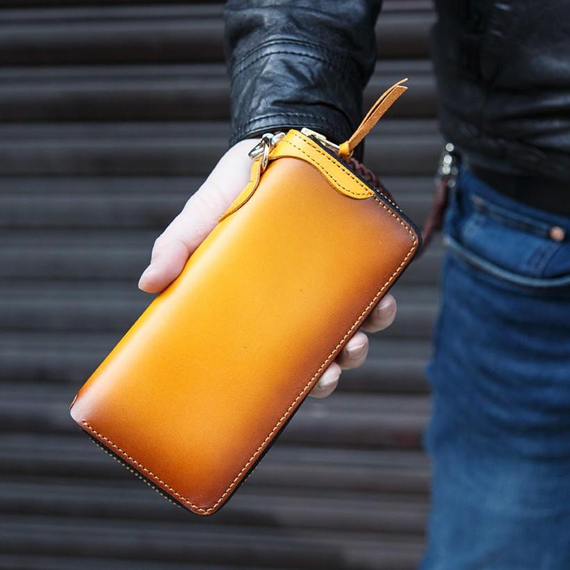 サドルレザー ヌメ革 ラウンドファスナー ダブルファスナー　メンズ財布 長財布 サドルレザー ヌメ革 ラウンドファスナー ダブルファスナー