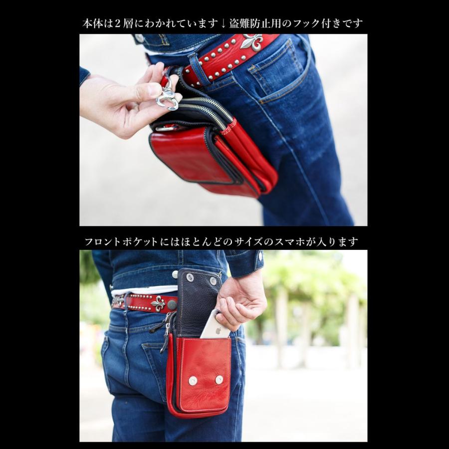ベルトポーチウエストバッグヒップバッグ メンズ 本革 レザー シザーバッグ 本革 イタリアンレザー Deep Zone ダブルフラップ プレゼント ギフト|cowbell|11