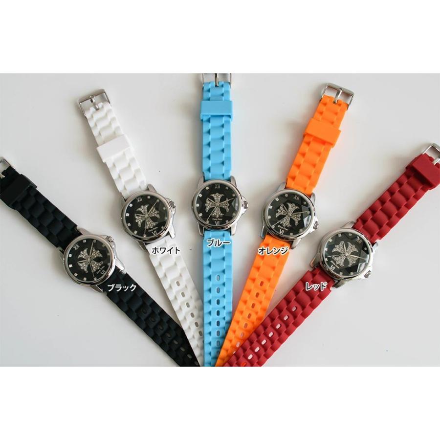 腕時計 ブレスウォッチ ラバーブレス Deep Zone ラウンドケース ジルコニア シルバーフェイス リリィコンチョ 専用ボックス付 プレゼント ギフト |  | 04