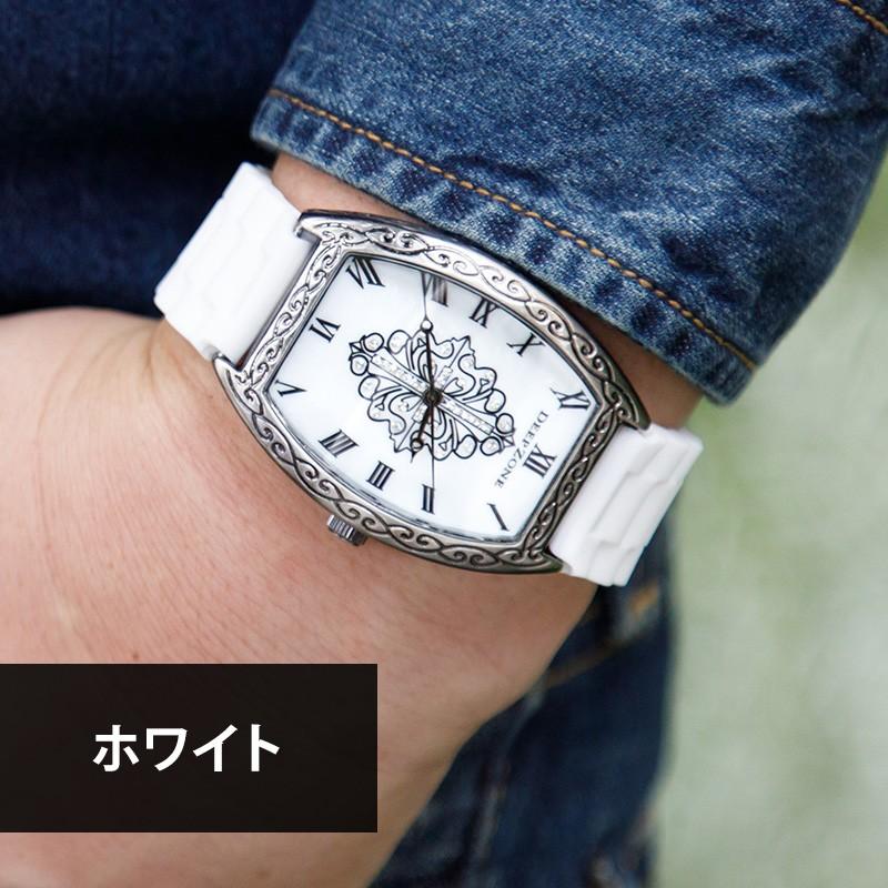 腕時計 アラベスク柄 ラバー ブレスウォッチ トノーフェイス