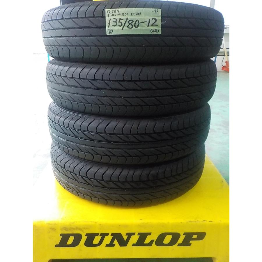 中古 ダンロップ タイヤ 夏 155/70R12 4本 ぶ厚い 2020年 EC201