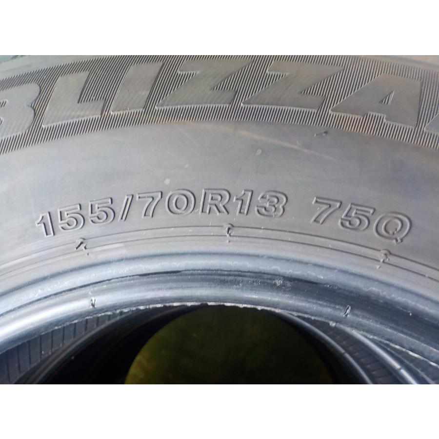 5) 8317f ブリヂストン ブリザック ＶＲＸ３ 155/70R13 ４本セット エブリイワゴン バモス ミライース 等 2021年製の画像