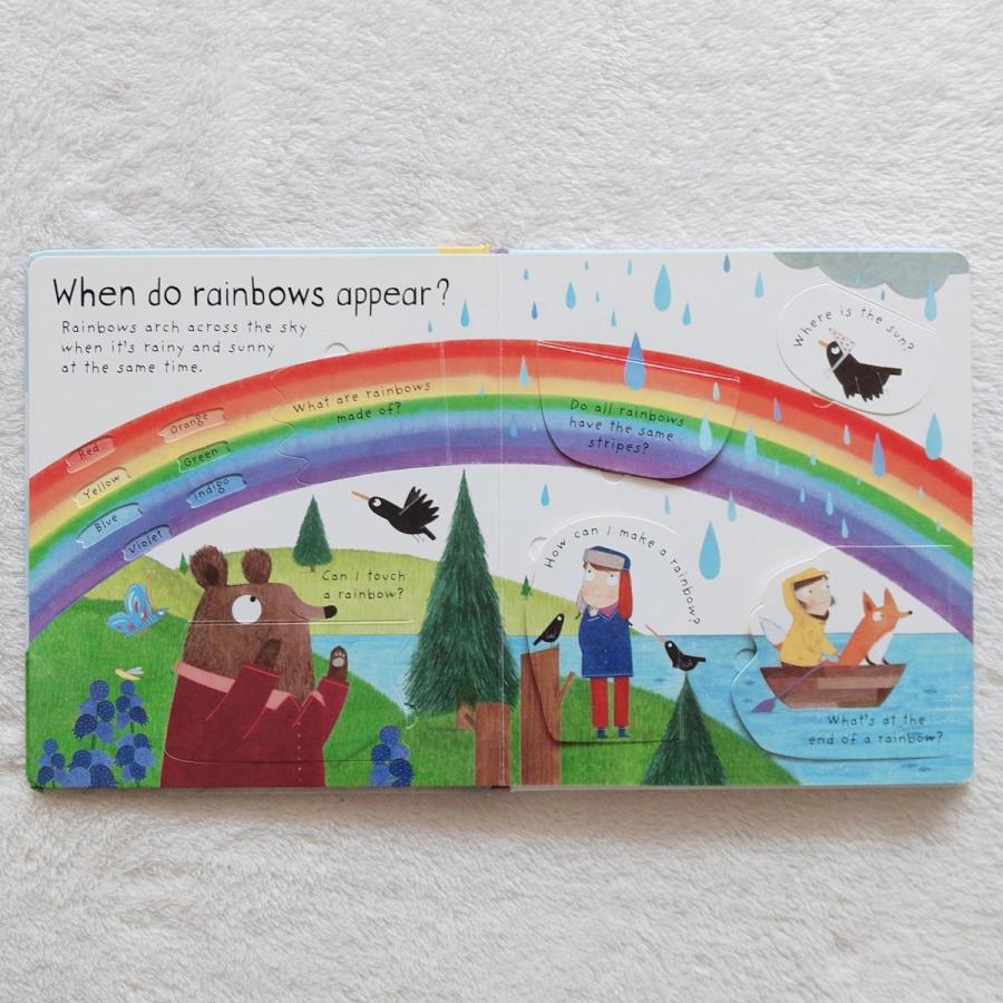 英語絵本 洋書 英語教材 幼児 しかけ 知育 海外 学び なに なぜ どうして 雨 自然科学 What makes it rain? |  | 02