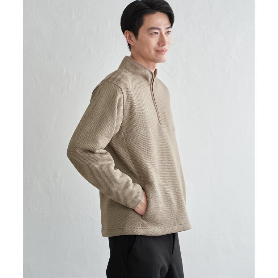 ikka（イッカ） ツイルジャカード裏起毛ハーフジッププルオーバー