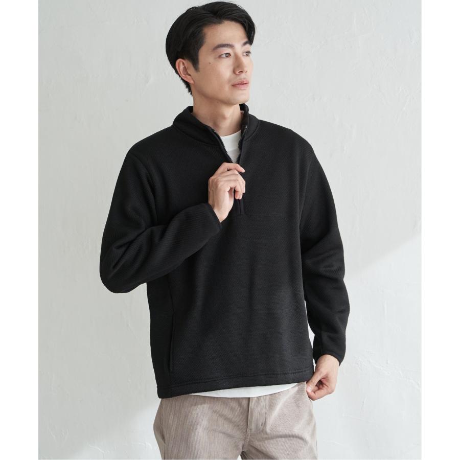 ikka（イッカ） ツイルジャカード裏起毛ハーフジッププルオーバー