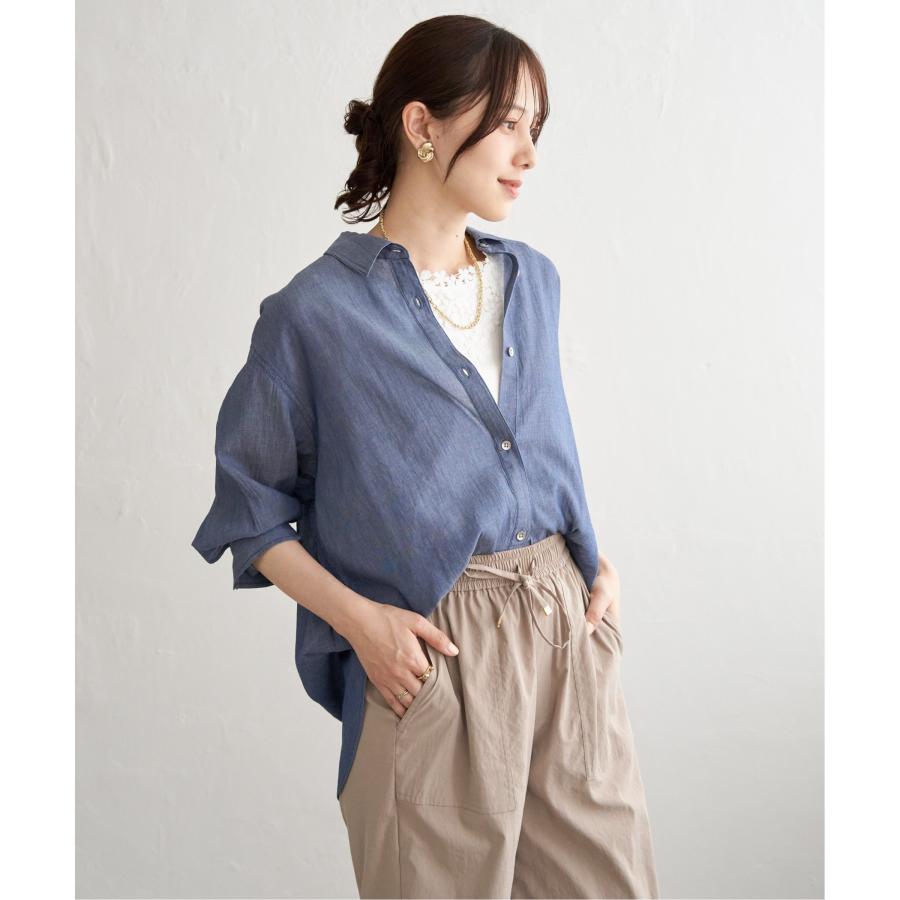 ikka（イッカ） シアーデニム7分袖シャツ : COX-ONLINE SHOP ヤフー店