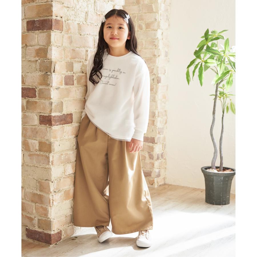 メディア紹介商品】チュール重ねロゴプリントプルオーバー（120~160cm