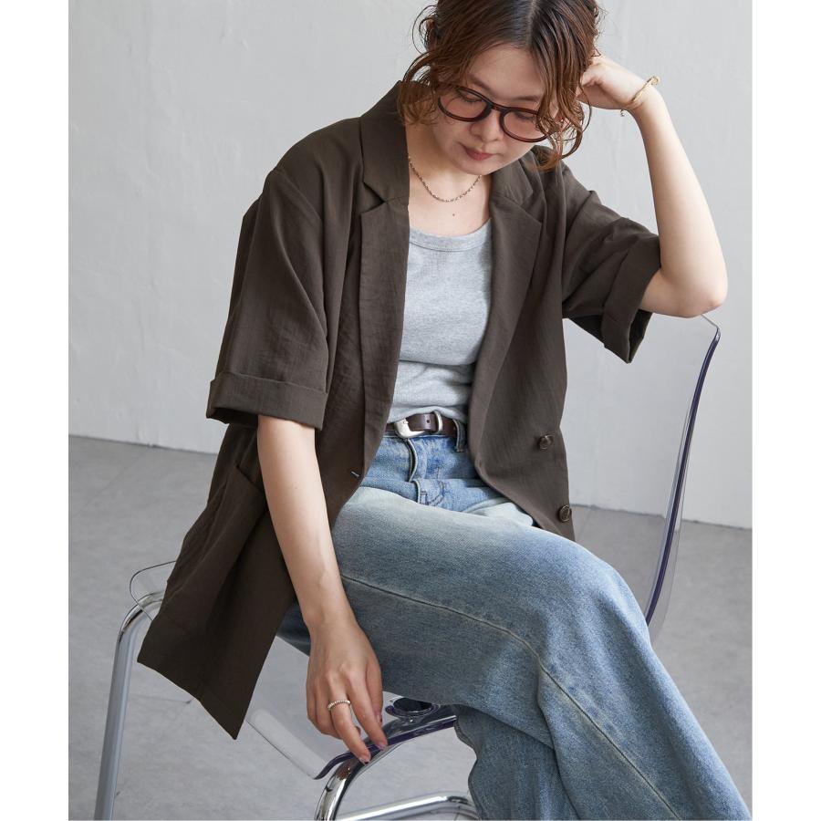 リネンライクハーフスリーブジャケット : COX-ONLINE SHOP ヤフー店
