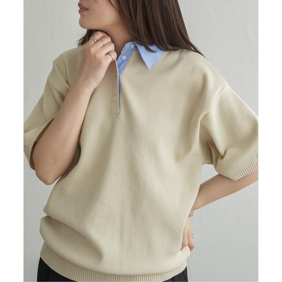 VENCE EXCHANGE シャツ襟 半袖ポロニット : COX-ONLINE SHOP ヤフー店