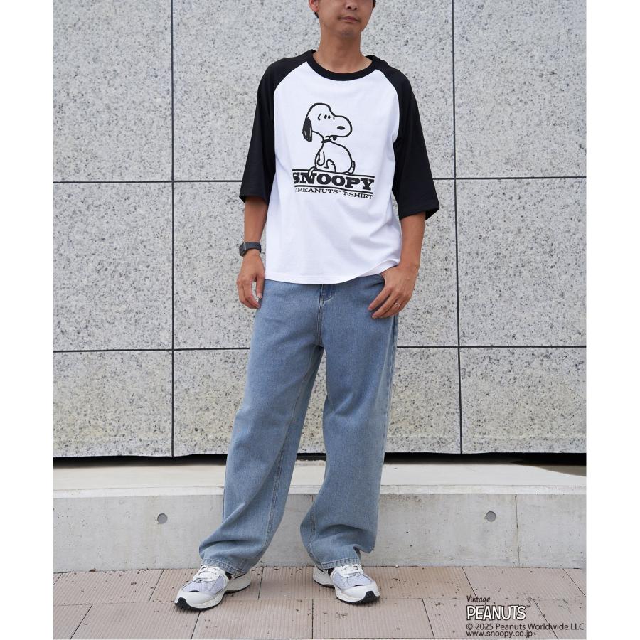 PEANUTS ピーナッツ SNOOPY スヌーピー TP ビンテージラグランTシャツ