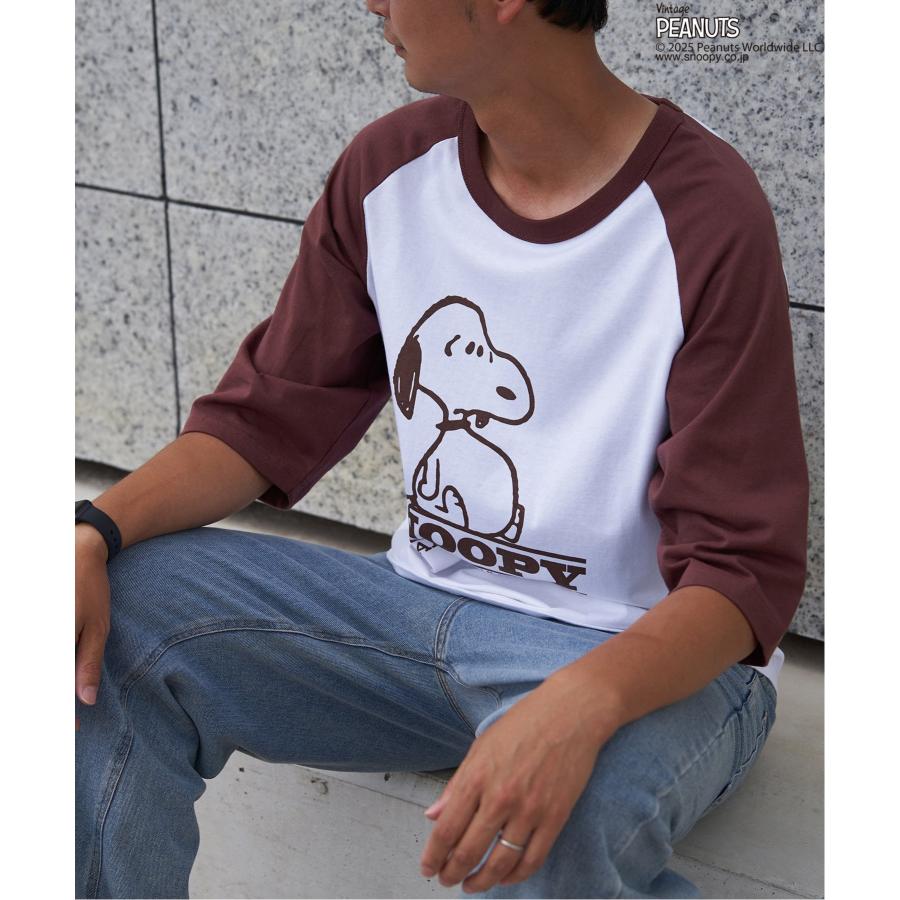 PEANUTS ピーナッツ SNOOPY スヌーピー TP ビンテージラグランTシャツ