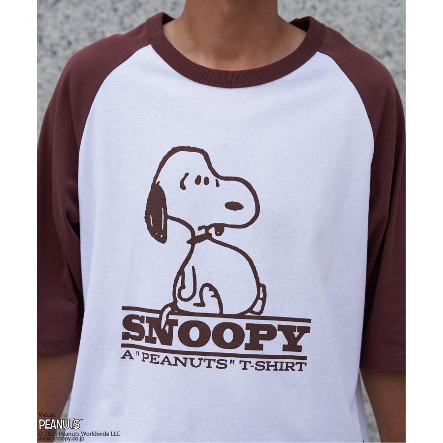 PEANUTS ピーナッツ SNOOPY スヌーピー TP ビンテージラグランTシャツ