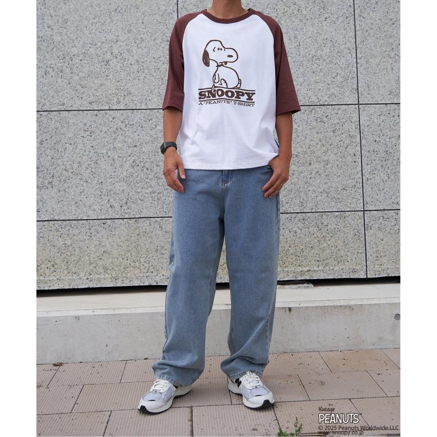 PEANUTS ピーナッツ SNOOPY スヌーピー TP ビンテージラグランTシャツ
