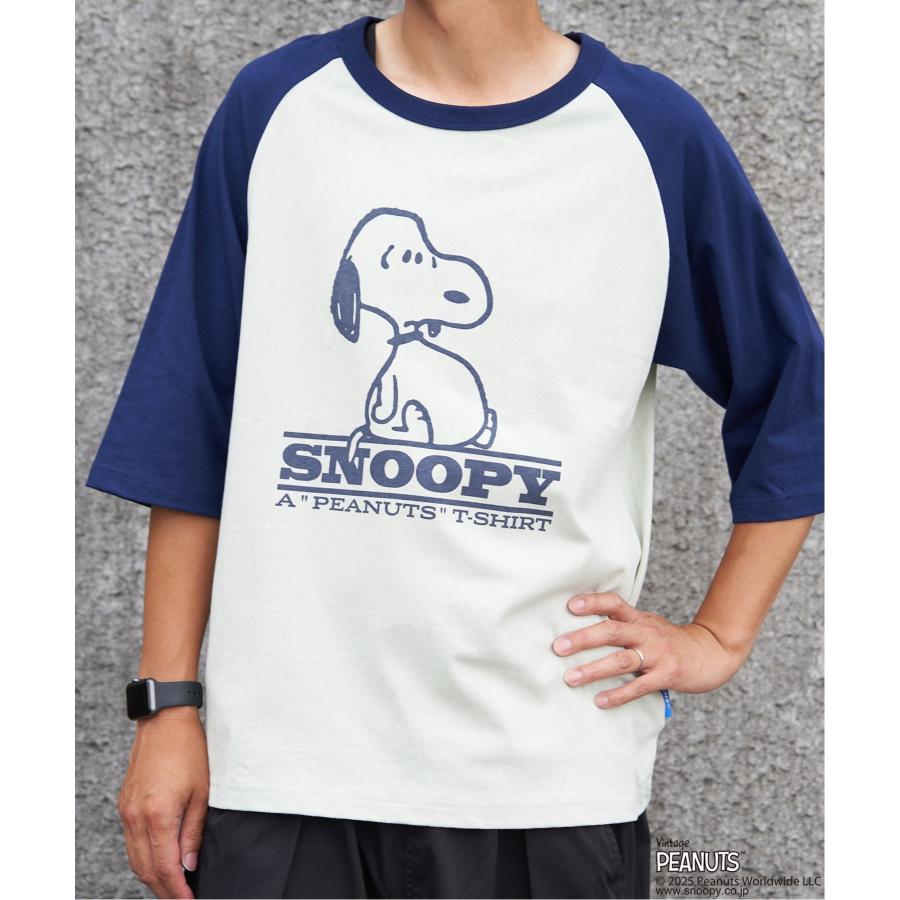 PEANUTS ピーナッツ SNOOPY スヌーピー TP ビンテージラグランTシャツ