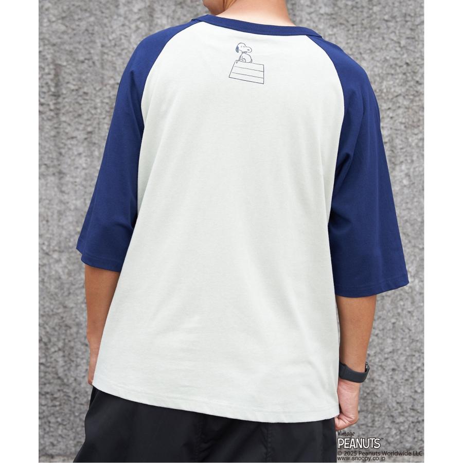 PEANUTS ピーナッツ SNOOPY スヌーピー TP ビンテージラグランTシャツ