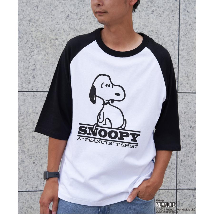 PEANUTS ピーナッツ SNOOPY スヌーピー TP ビンテージラグランTシャツ