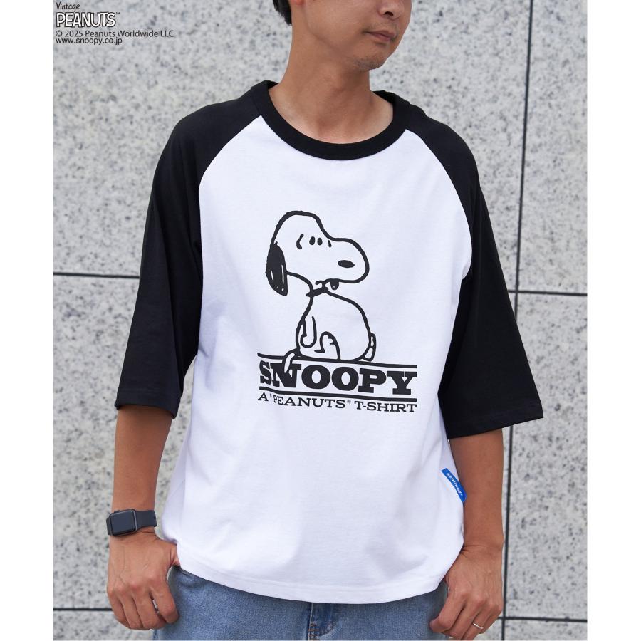 PEANUTS ピーナッツ SNOOPY スヌーピー TP ビンテージラグランTシャツ