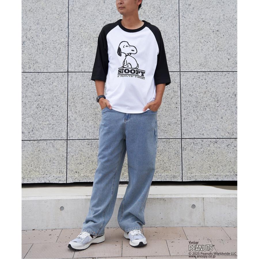 PEANUTS ピーナッツ SNOOPY スヌーピー TP ビンテージラグランTシャツ