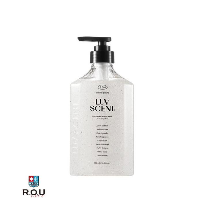 LUV SCENT ラブセント スクラブウォッシュ ホワイトシャツ リネン