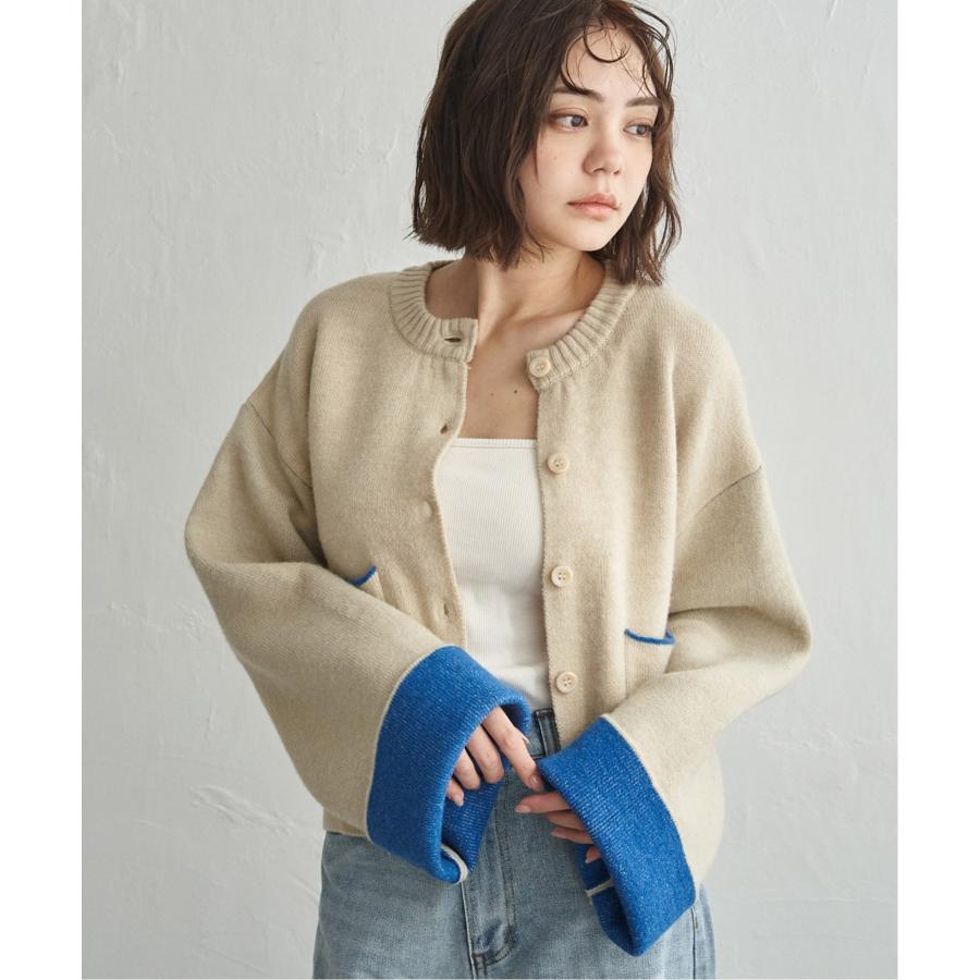 notch. アルパカタッチバイカラーカーディガン : COX-ONLINE SHOP