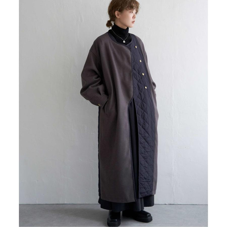 notch. ［高身長さんサイズ有］アシメキルティング配色コート : COX