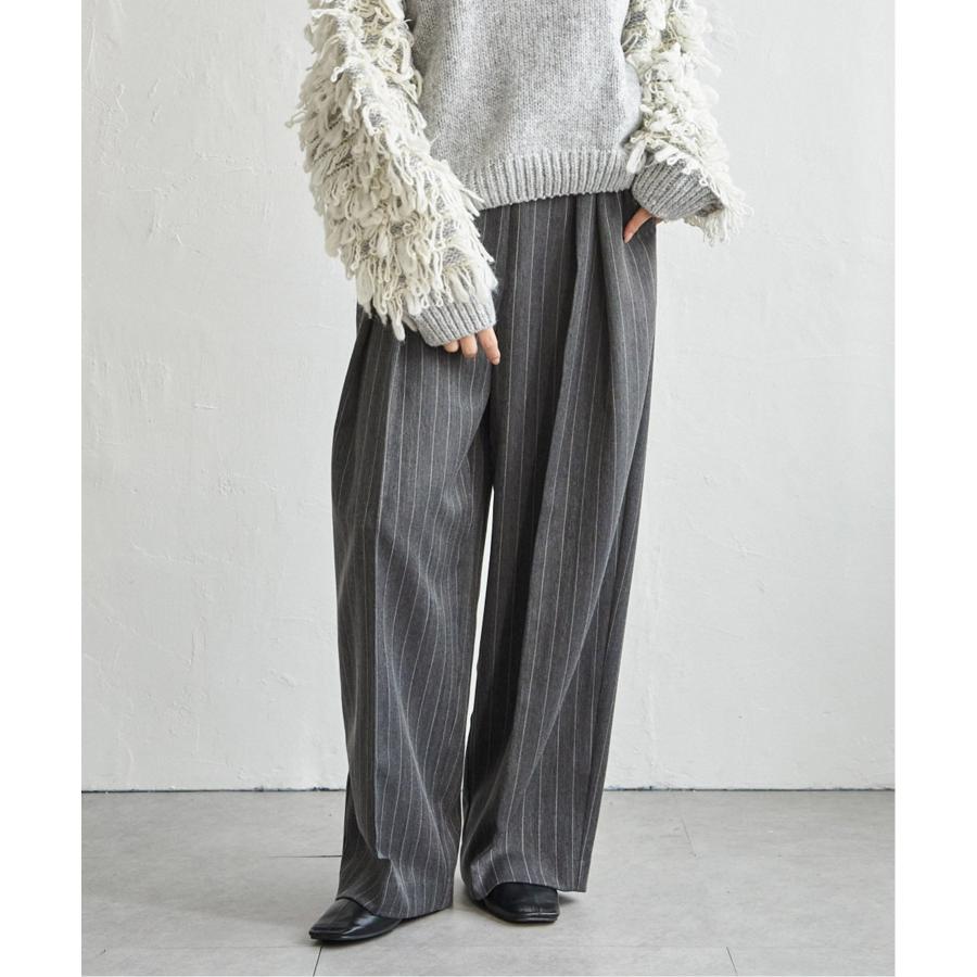 Ch. chapter ストライプ クロップド ボンテージ トラウザー notch