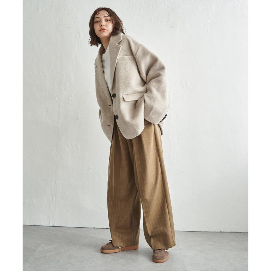 Ch. chapter ストライプ クロップド ボンテージ トラウザー notch