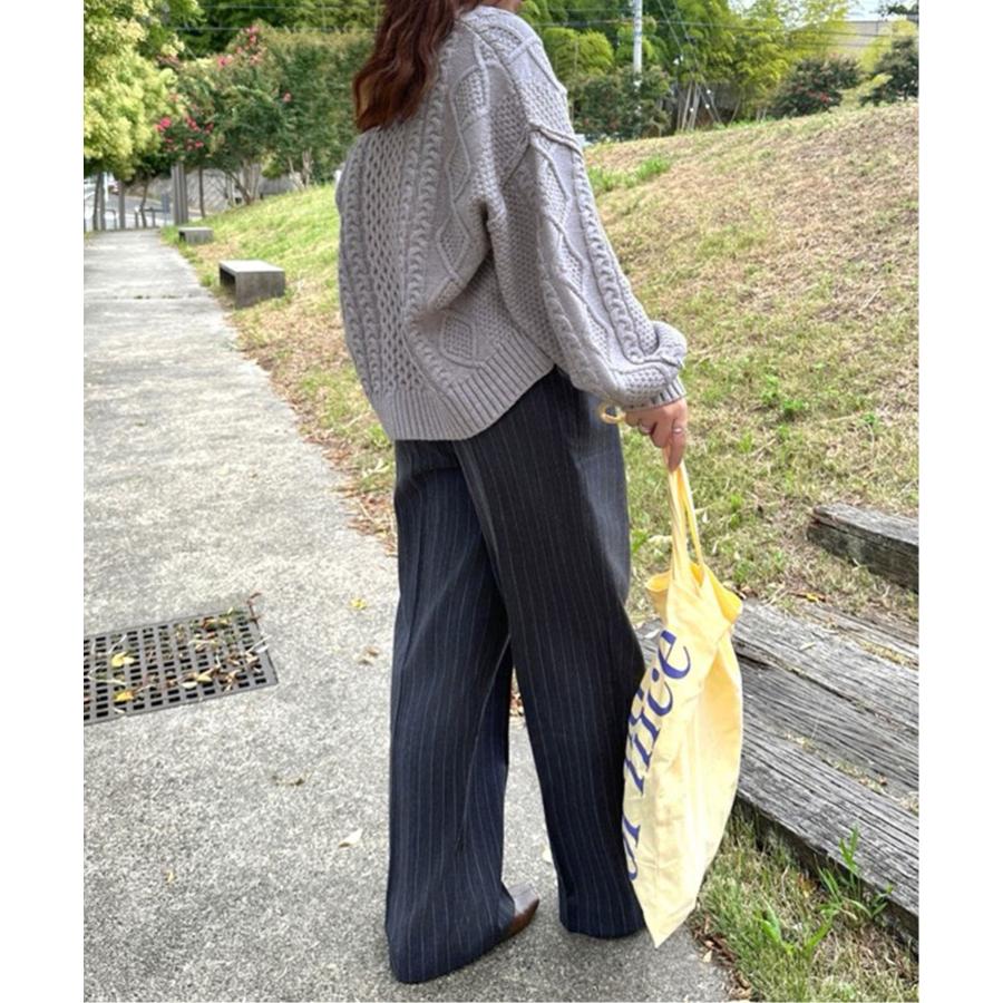 Ch. chapter ストライプ クロップド ボンテージ トラウザー notch. 【 notch. by KASUMI 】 ストライプトラウザーパンツ : COX