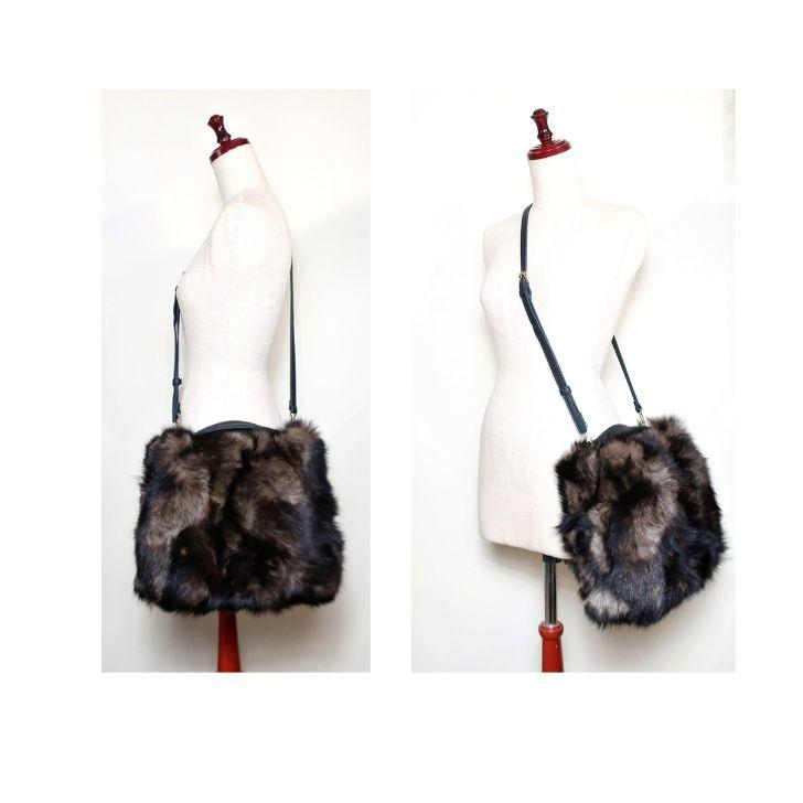 ikot（イコット） ファーバッグ ショルダー ブラウン フォックスファー