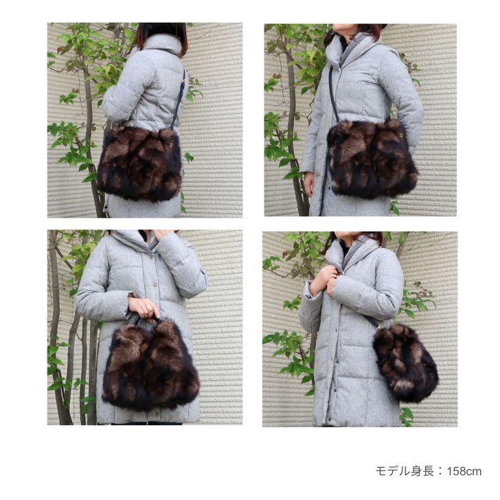 ikot（イコット） ファーバッグ ショルダー ブラウン フォックスファー