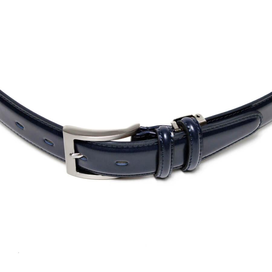 KIETH キース コードバン調 ベルト メンズ 本革 レザー ネイビー 青 紺