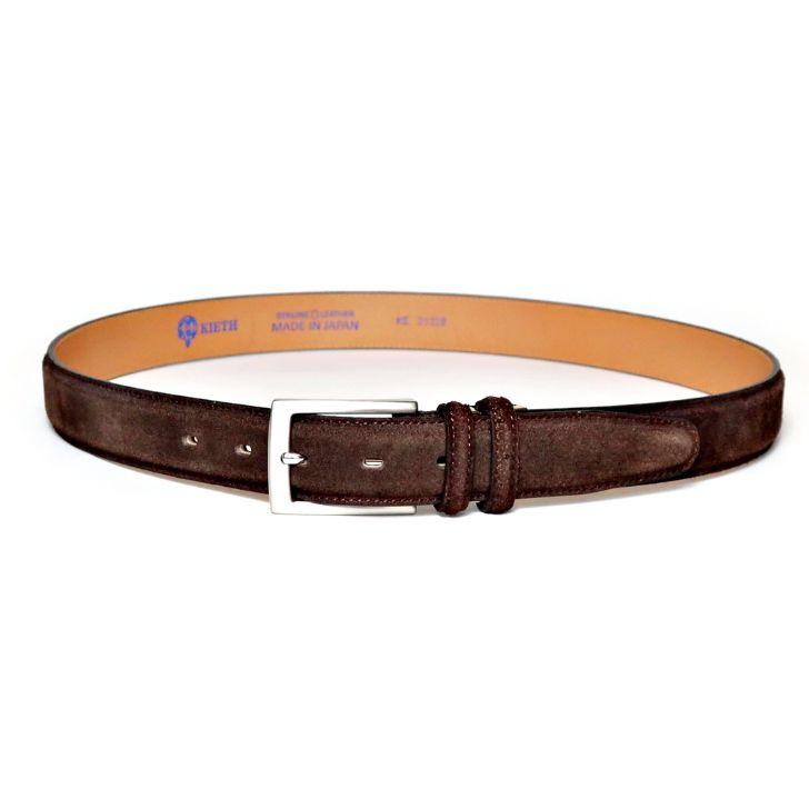 スウェード ベルト メンズ ダークブラウン ブラウン 本革 スエード