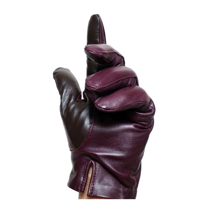 手袋 メンズ レザー 羊革 スマホ対応 タッチパネル バーガンディ