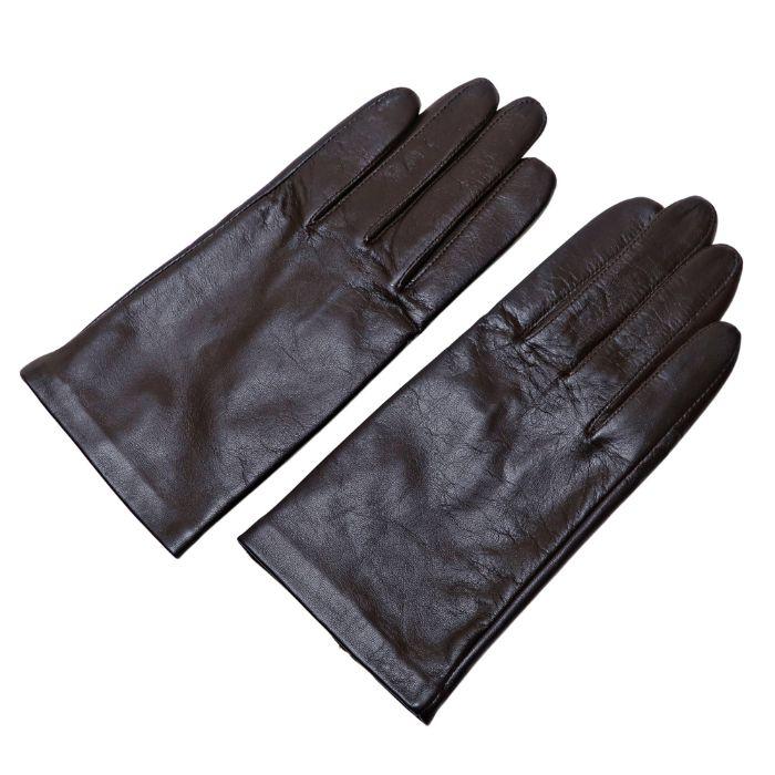 新品 ラムレザーグローブ 羊革本革手袋 ラビットファー ダークブラウン クロダ 307769_5.jpg